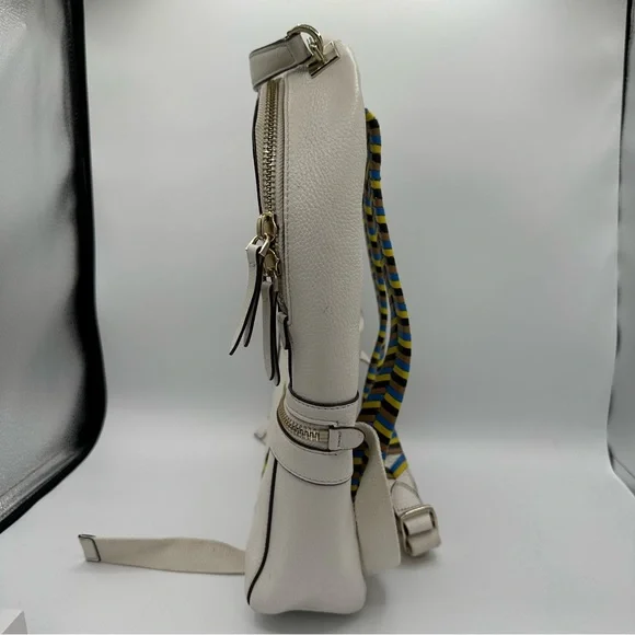 Henri Bendel Soho Backpack with Novelty Strap Pebbled Leather Cream - Picture 9 of 13